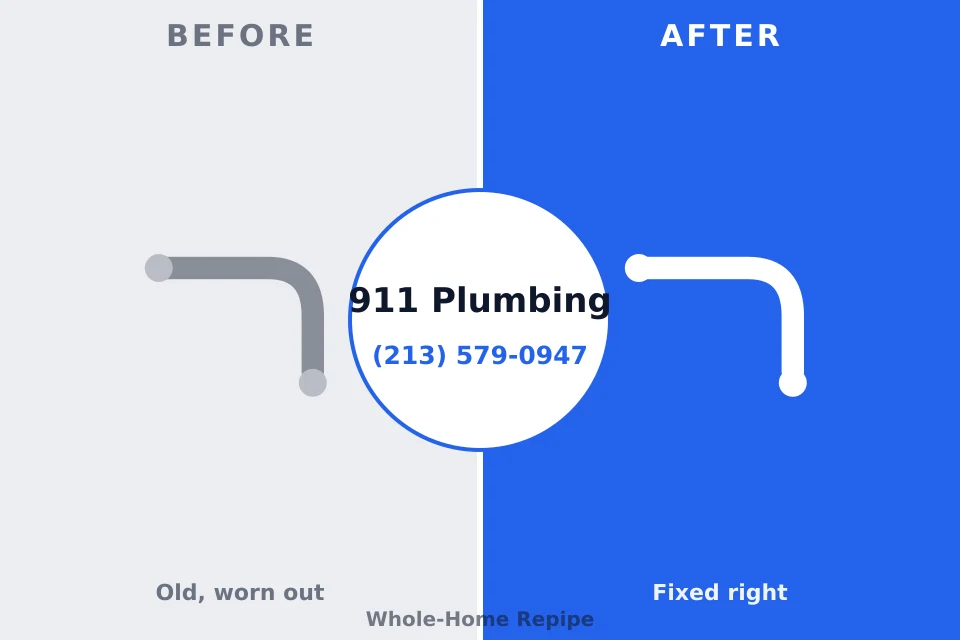 Before and after: plumbing company McMurray, PA